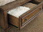 Flynnter California  Panel Bed With 2 Storage Drawers With Mirrored Dresser, Chest And Nightstand