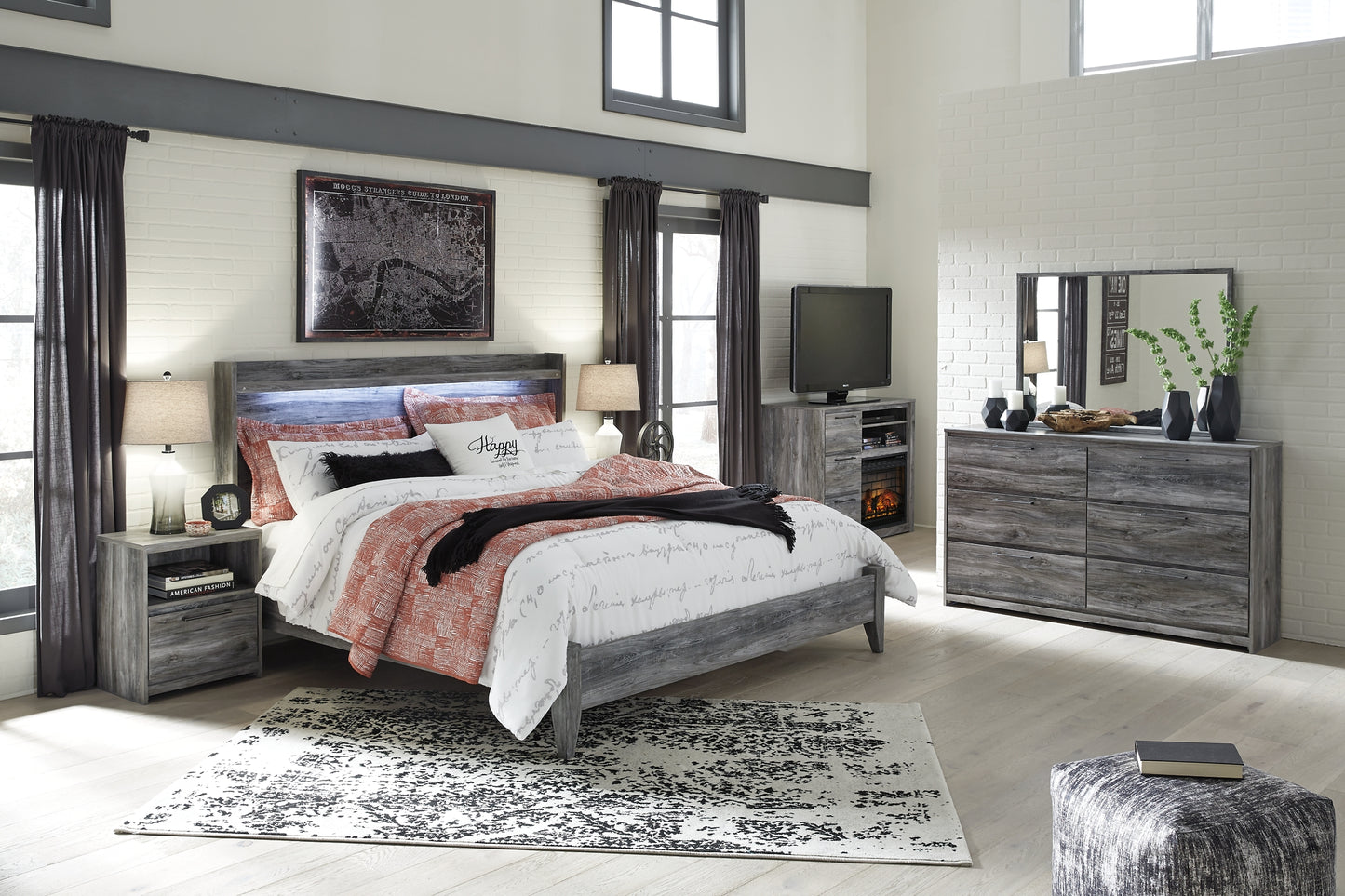 Baystorm  Panel Bed With Dresser