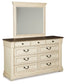 Bolanburg  Panel Bed With Mirrored Dresser And Chest