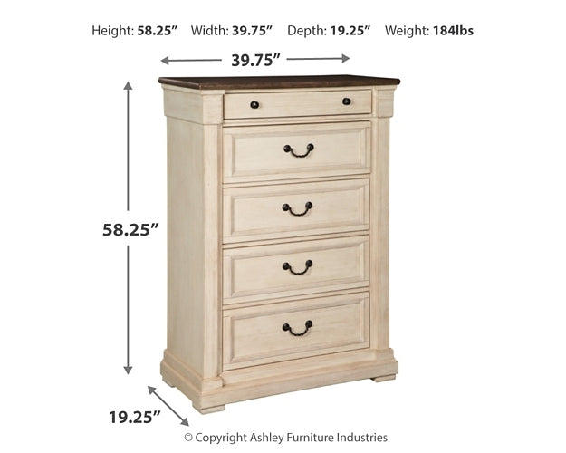 Bolanburg  Panel Bed With Mirrored Dresser And Chest