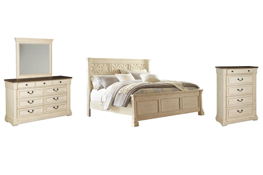 Bolanburg  Panel Bed With Mirrored Dresser And Chest