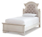 Realyn  Panel Bed With Mirrored Dresser, Chest And Nightstand