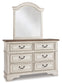 Realyn  Panel Bed With Mirrored Dresser, Chest And 2 Nightstands