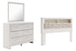 Altyra  Bookcase Headboard With Mirrored Dresser