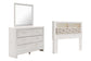 Altyra  Bookcase Headboard With Mirrored Dresser