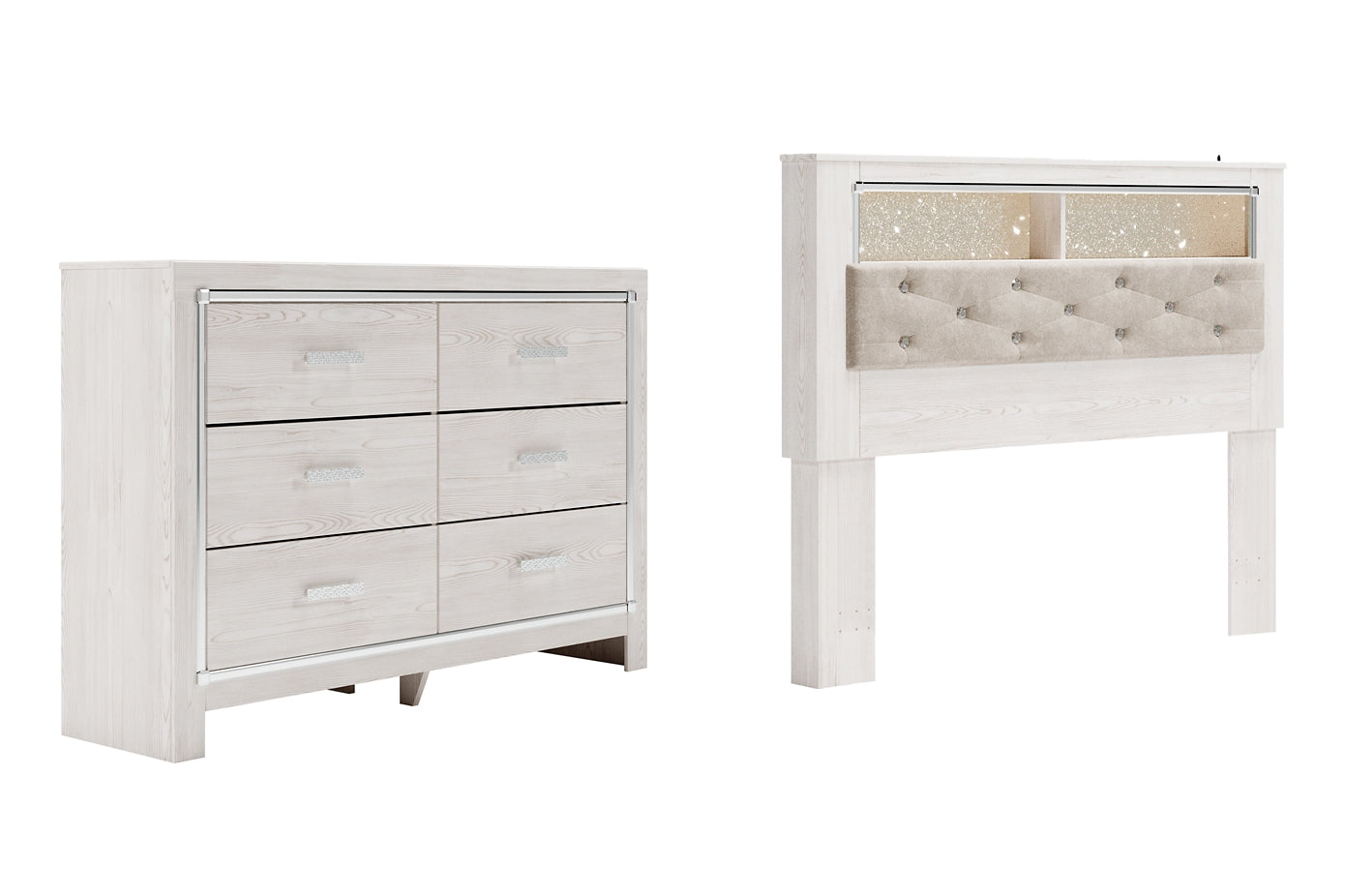 Altyra  Bookcase Headboard With Dresser