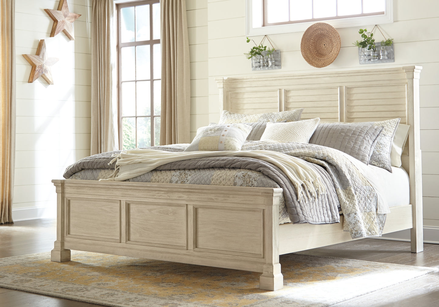 Bolanburg  Panel Bed With Mirrored Dresser