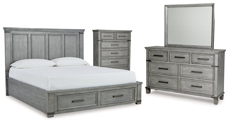 Russelyn  Storage Bed With Mirrored Dresser And Chest