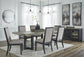 Foyland Dining Table and 6 Chairs with Storage