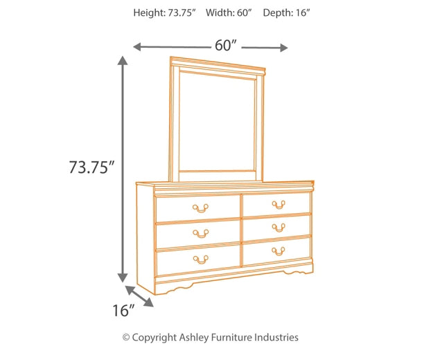 Huey Vineyard  Sleigh Headboard With Mirrored Dresser, Chest And 2 Nightstands