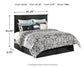 Maribel /California King Panel Headboard With Mirrored Dresser, Chest And 2 Nightstands