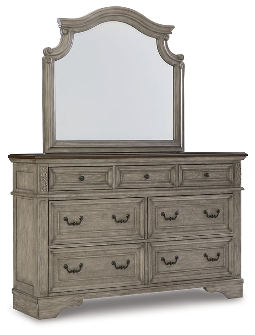 Lodenbay California  Panel Bed With Mirrored Dresser, Chest And Nightstand