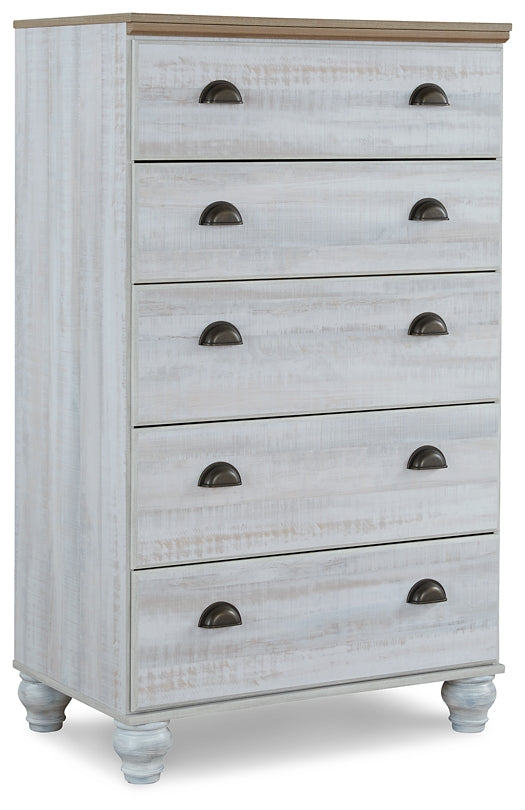 Haven Bay  Panel Storage Bed With Mirrored Dresser, Chest And 2 Nightstands