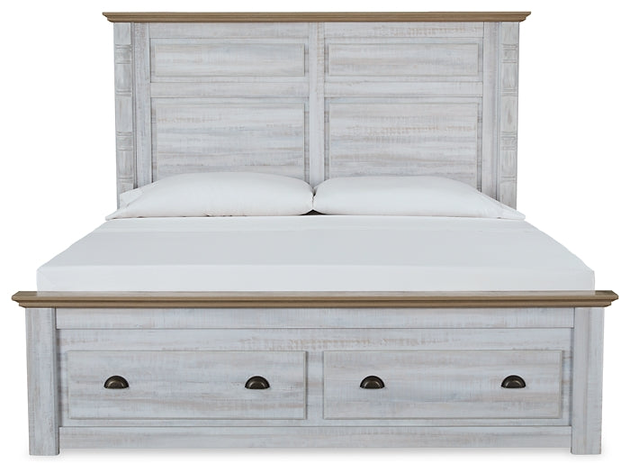 Haven Bay  Panel Storage Bed With Mirrored Dresser, Chest And 2 Nightstands