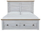 Haven Bay  Panel Storage Bed With Mirrored Dresser, Chest And 2 Nightstands