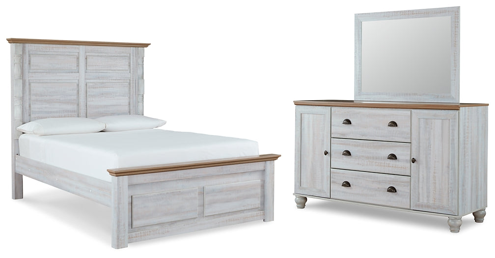 Haven Bay  Panel Bed With Mirrored Dresser