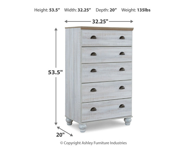 Haven Bay  Panel Storage Bed With Mirrored Dresser And Chest