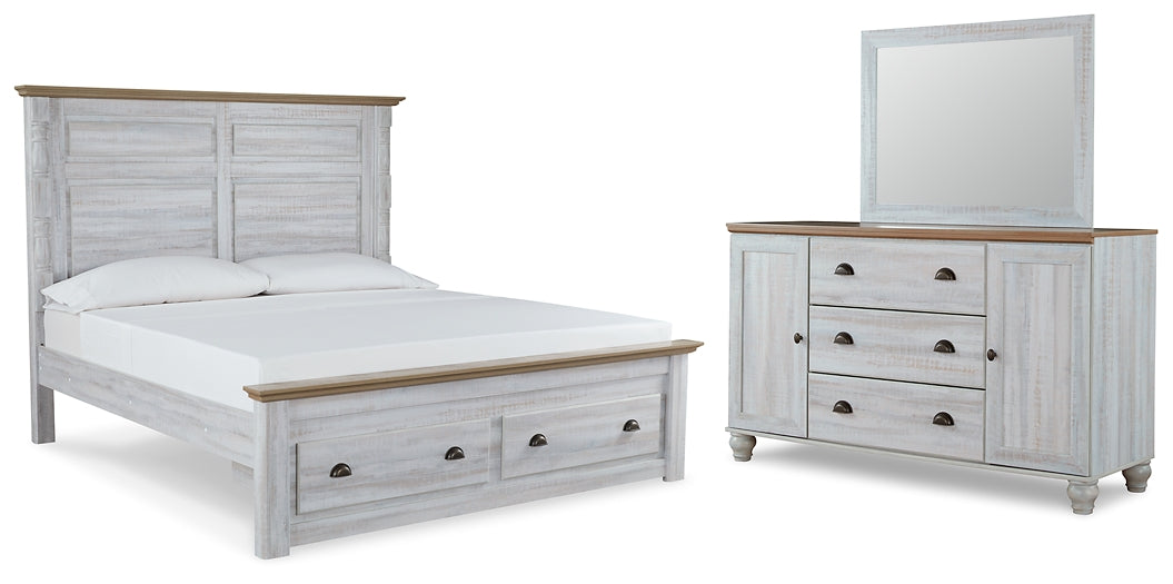 Haven Bay  Panel Storage Bed With Mirrored Dresser