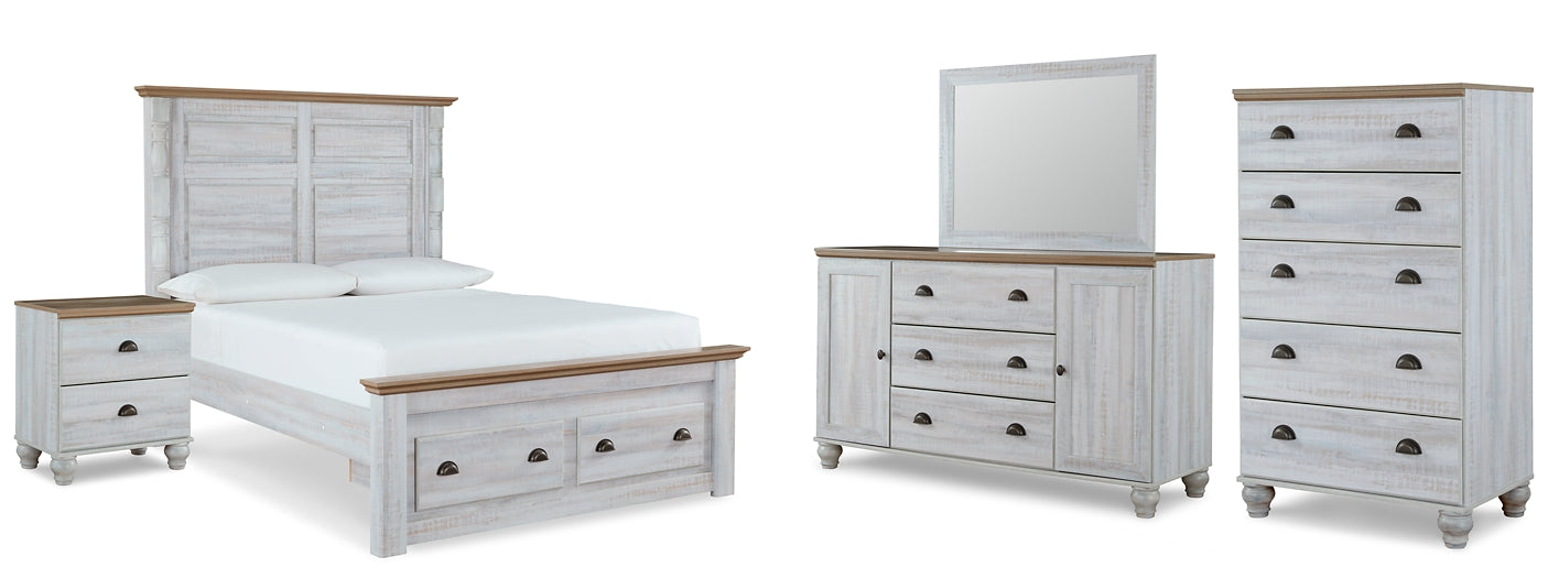 Haven Bay  Panel Storage Bed With Mirrored Dresser, Chest And Nightstand