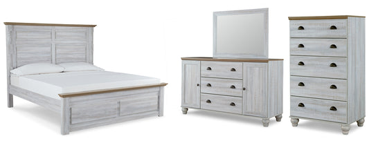 Haven Bay  Panel Bed With Mirrored Dresser And Chest