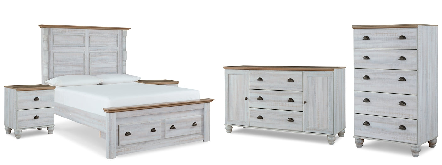 Haven Bay  Panel Storage Bed With Dresser, Chest And 2 Nightstands