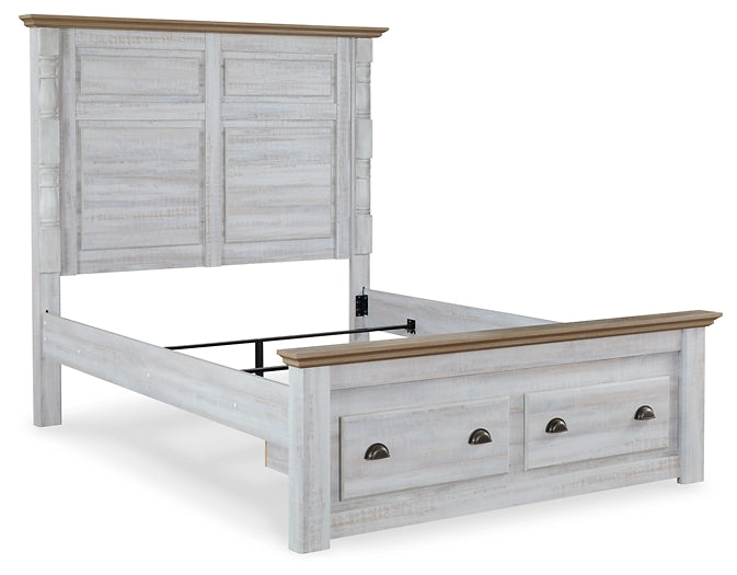 Haven Bay  Panel Storage Bed With Mirrored Dresser