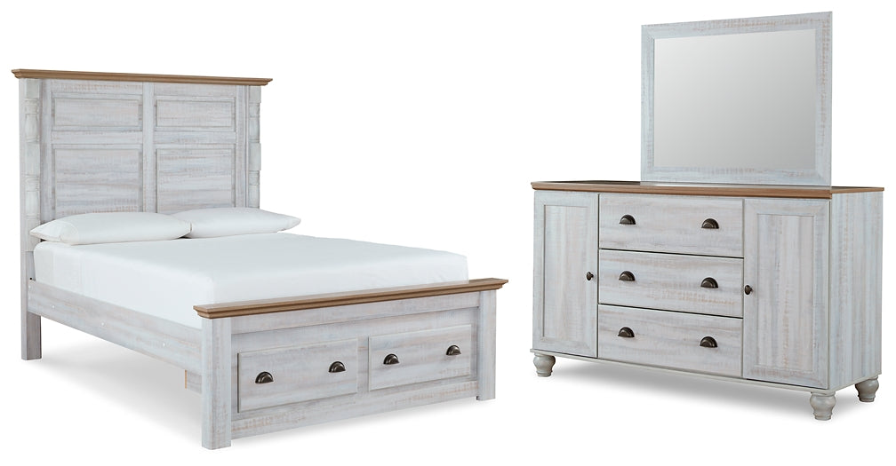 Haven Bay  Panel Storage Bed With Mirrored Dresser