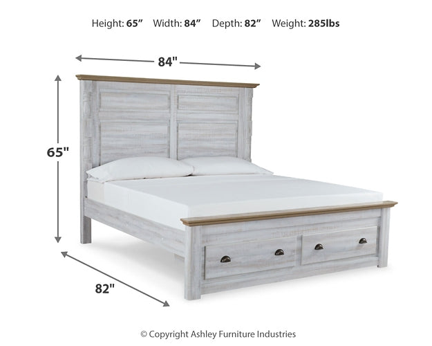 Haven Bay  Panel Storage Bed With Mirrored Dresser And 2 Nightstands