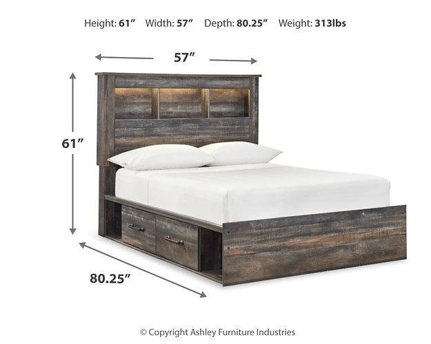 Drystan  Bookcase Bed With 4 Storage Drawers With Dresser