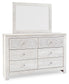 Paxberry  Panel Bed With Mirrored Dresser