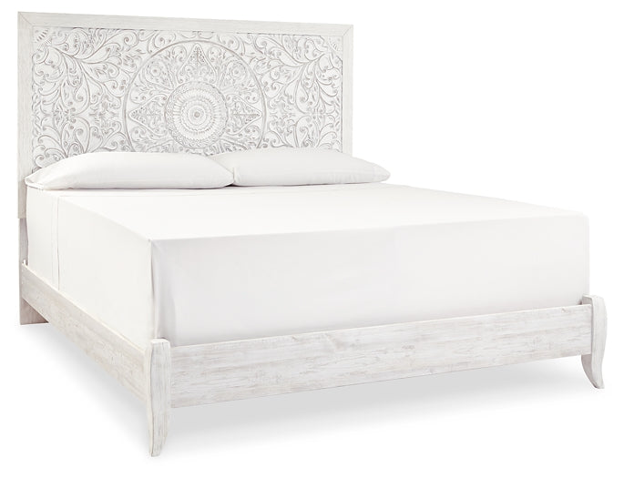 Paxberry  Panel Bed With Mirrored Dresser