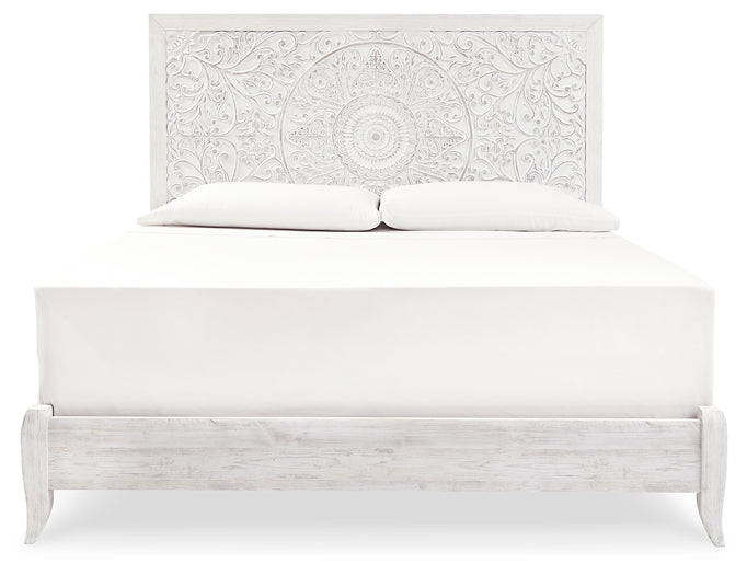 Paxberry  Panel Bed With Mirrored Dresser