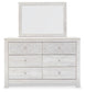 Paxberry  Panel Bed With Mirrored Dresser