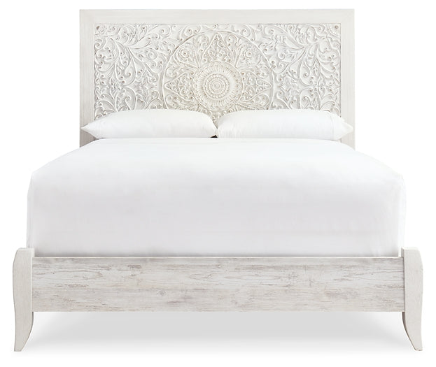 Paxberry  Panel Bed With Mirrored Dresser