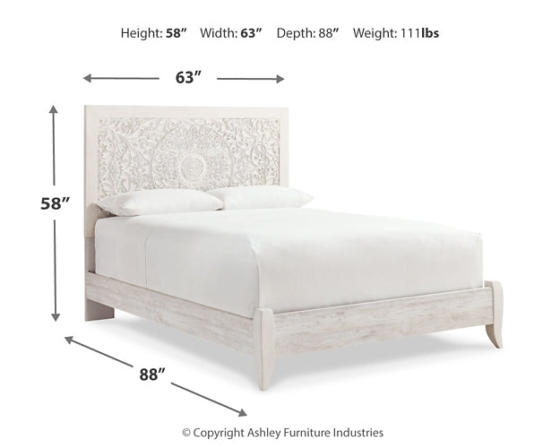 Paxberry  Panel Bed With Mirrored Dresser