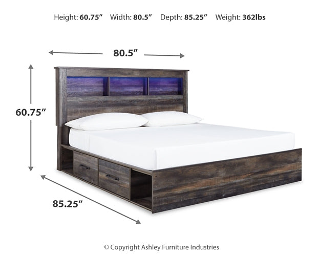 Drystan  Bookcase Bed With 4 Storage Drawers With Mirrored Dresser