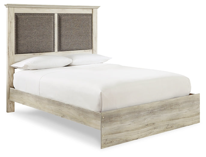 Cambeck  Upholstered Panel Bed With Mirrored Dresser And 2 Nightstands