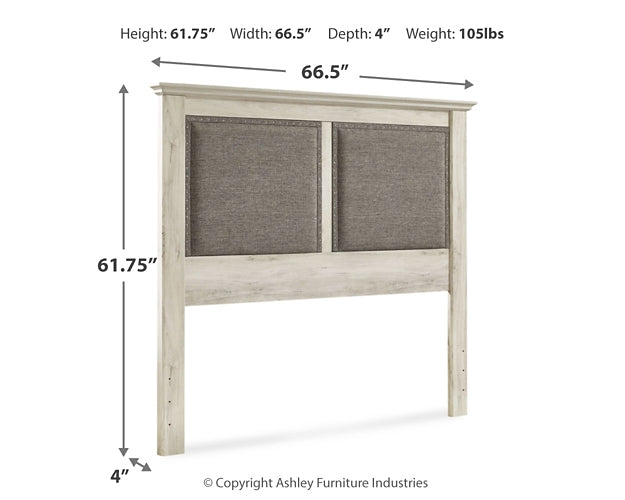 Cambeck  Upholstered Panel Headboard With Mirrored Dresser