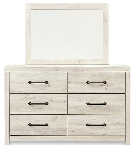 Cambeck  Upholstered Panel Headboard With Mirrored Dresser, Chest And Nightstand