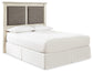 Cambeck /California King Upholstered Panel Headboard With Mirrored Dresser, Chest And Nightstand