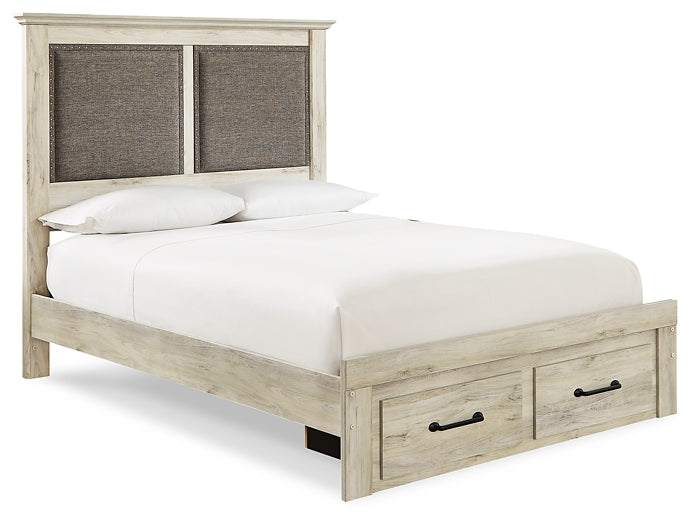 Cambeck  Upholstered Panel Headboard With Mirrored Dresser, Chest And 2 Nightstands