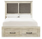 Cambeck  Upholstered Panel Headboard With Mirrored Dresser, Chest And 2 Nightstands