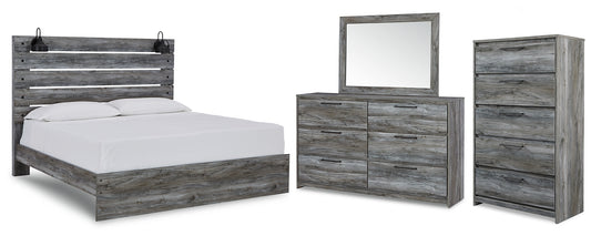 Baystorm  Panel Bed With Mirrored Dresser And Chest