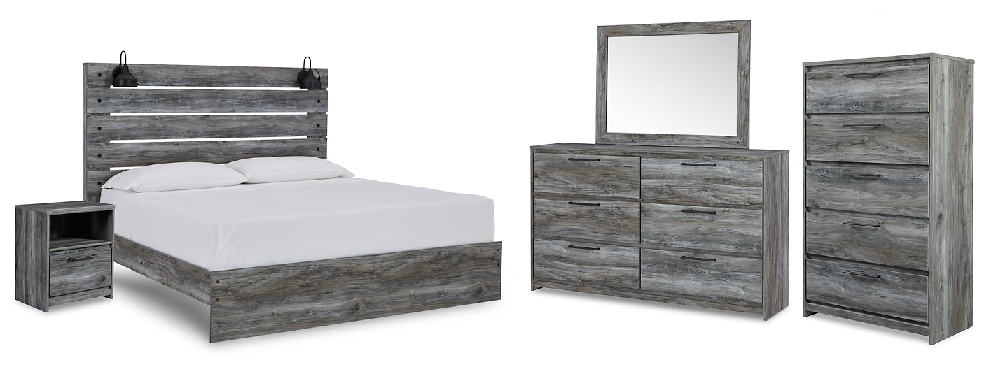 Baystorm  Panel Bed With Mirrored Dresser, Chest And Nightstand