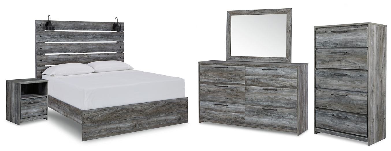 Baystorm  Panel Bed With Mirrored Dresser, Chest And Nightstand