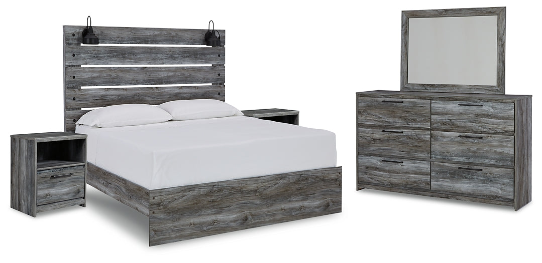 Baystorm  Panel Bed With Mirrored Dresser And 2 Nightstands