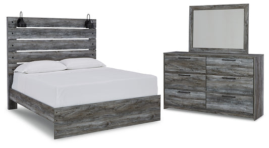 Baystorm  Panel Bed With Mirrored Dresser