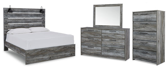 Baystorm  Panel Bed With Mirrored Dresser And Chest