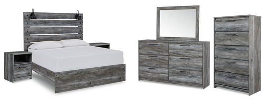 Baystorm  Panel Bed With Mirrored Dresser, Chest And 2 Nightstands