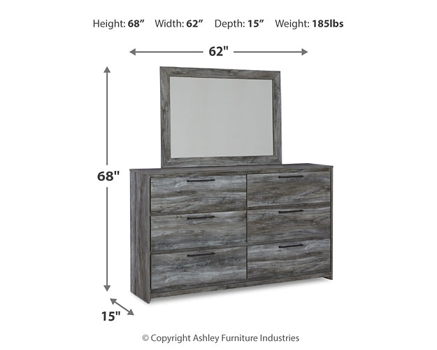 Baystorm  Panel Headboard With Mirrored Dresser